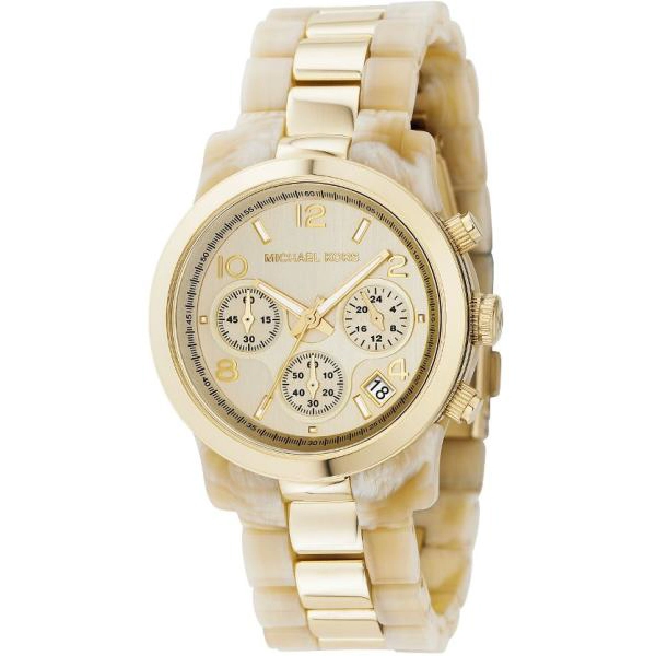 Michael Kors Mk5139 Ladies Watch Horn Gold Bracelet & Dial Watch