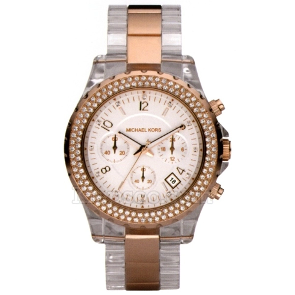 Pre Owned Michael Kors Watches MK5323 Womens Clear Bracelet Rose Gold