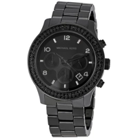 Michael Kors Latest Black Out Ceramic Chrono L..