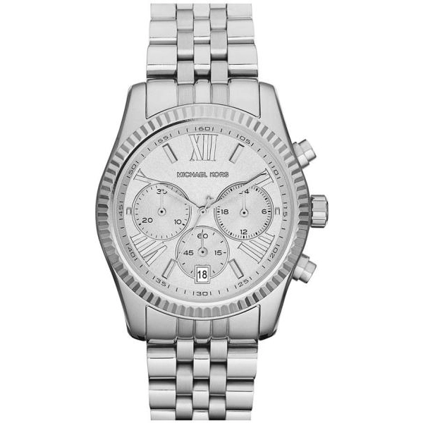 Michael Kors Mk5555 Ladies Silver Chronograph Watch
