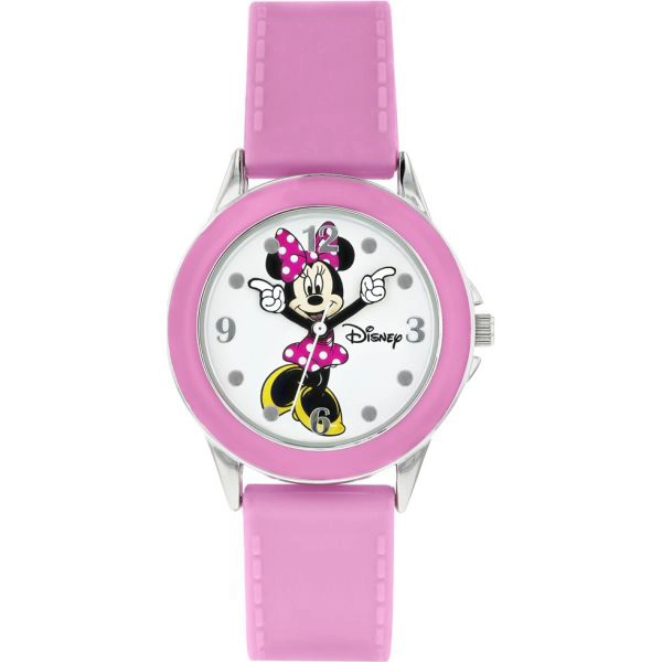 Disney MN1442 Stainless Steel Case Rubber Strap Girls Watch for Children