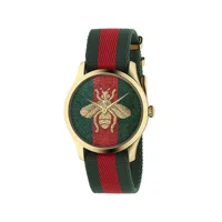 Gucci YA126487 Womens Nylon Stainless Steel Wa..