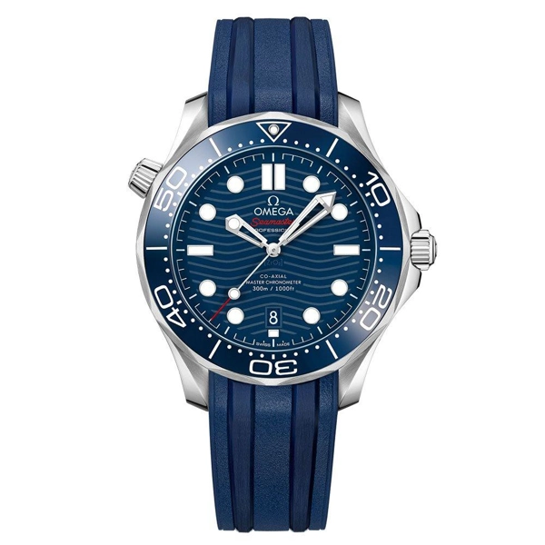 Omega Seamaster Diver 300M 210.32.42.20.03.001 Blue Rubber Watches for Men
