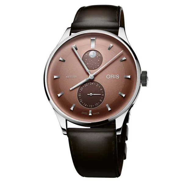 Oris Artelier Complication 01 782 7811 4056-07 6 20 17FC Black Leather Watches for Men