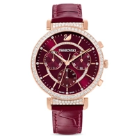 Swarovski  5580345 Red Leather Watches For Women