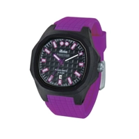 iTime Unisex Quartz Watch Black Dial Purple St..