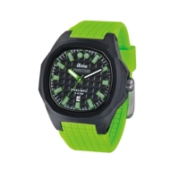 iTime Unisex Quartz Watch Black Dial Green Str..