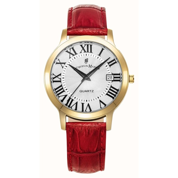 JACQUES DU MANOIR GENESIS-GENTS JWG04803 Red Leather Watches For Men