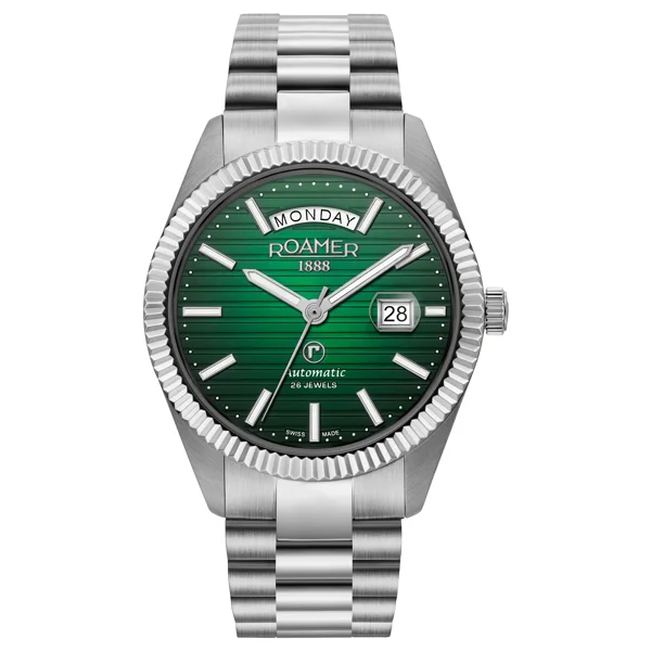 ROAMER PRIMELINE-DAYDATE-II 981666_41_75_50 Silver Stainless Steel Watches For Men