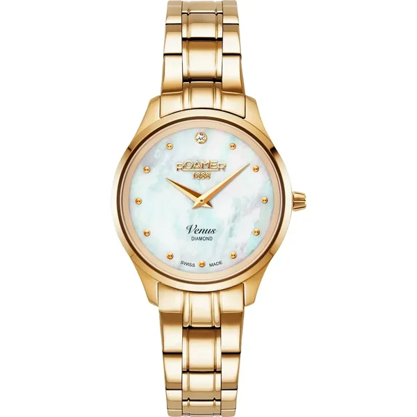 Roamer  Venus Diamond 601857 48 89 20 Silver,Gold Stainless Steel Watches For Women