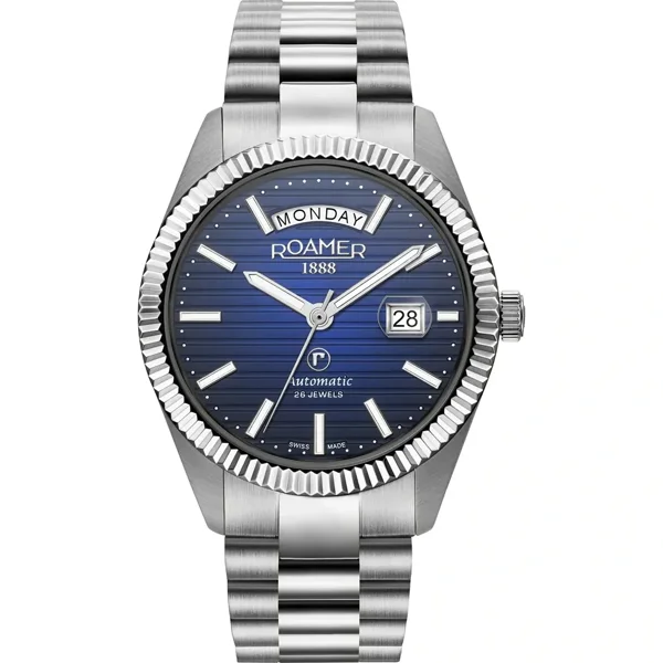 ROAMER PRIMELINE-DAYDATE-II 981666_41_45_50 Silver Stainless Steel Watches For Men