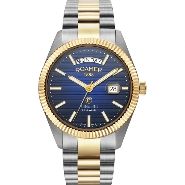 ROAMER PRIMELINE-DAYDATE-II 981666_47_45_50 Grey,Gold Stainless Steel Watches For Men