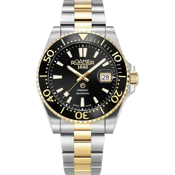 ROAMER PREMIER 986983_47_85_21 Black Gold Stainless Steel Watches For Men