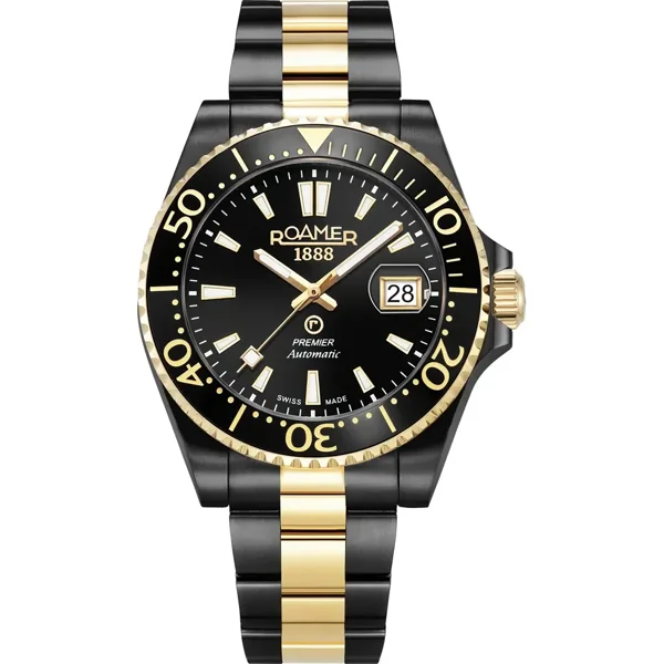 ROAMER PREMIER 986983_45_85_20 Black Gold Stainless Steel Watches For Men