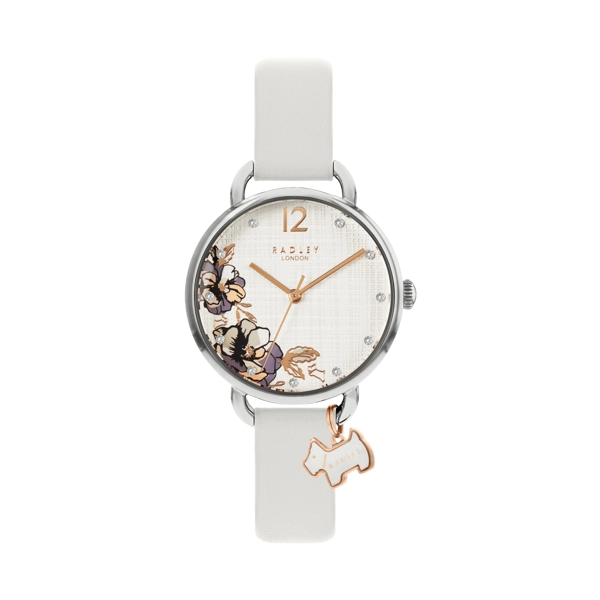 Radley Sketchbook Floral Open Shoulder RY2981 White Dial Leather Strap Ladies Watch