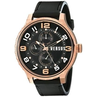 Versus SBA040014 Black Leather Rose Gold Case ..