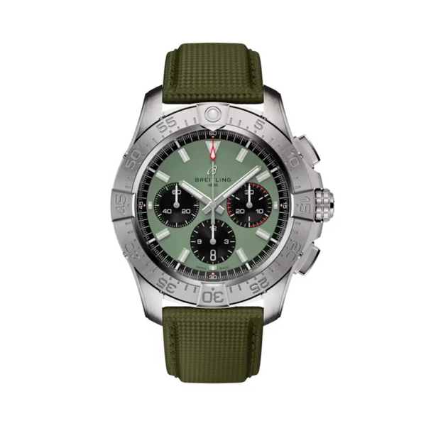 Breitling Avenger AB0147101L1X1 Green Leather Watches For Men