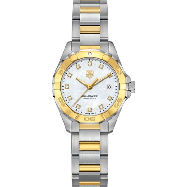TAG Heuer Aquaracer WAY1451.BD0922 Silver Stainless Steel and Gold Watches For Women