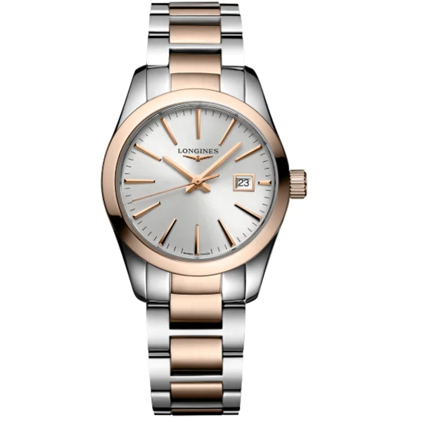 Longines Conquest Classic L2.286.3.72.7 Silver & Gold Stainless Steel For Women