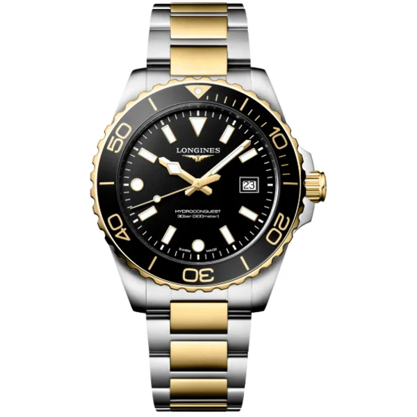 Longines Conquest HydroConquest L3.769.3.56.7 Silver Stainless Steel & Gold For Men