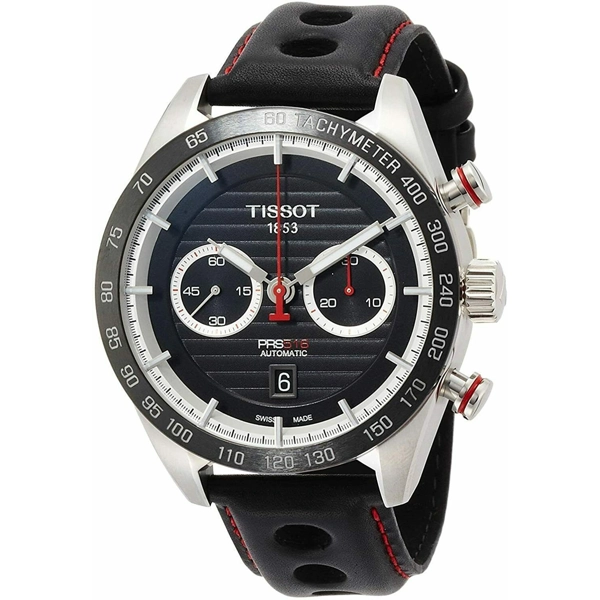 Tissot T1004271605100 Black Dial Leather Strap Automatic Watch For Men