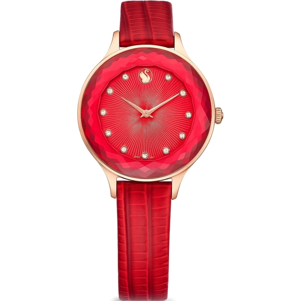 Swarovski  5650002 Red  Leather Watches For Women