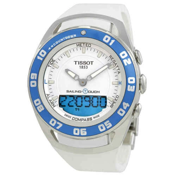 Tissot T0564202701100 White Dial Rubber Strap Tactile Simple Watch For Men