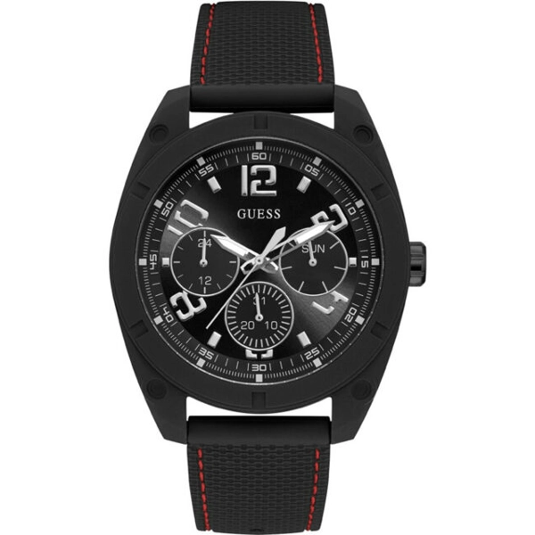 Guess W1256G1 Men's Black Silicone Strap Watches