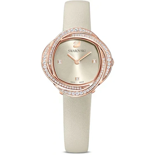 Swarovski 5552424 Grey Leather Watches For Women