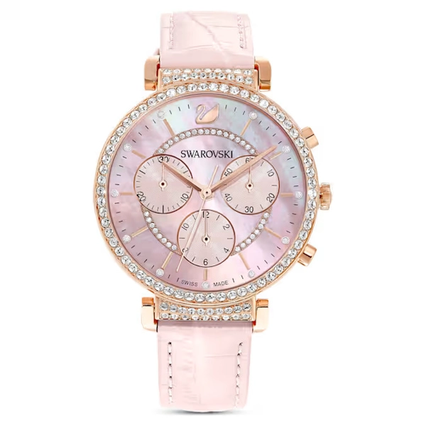 Swarovski  5580352  Pink Leather Watches For Women
