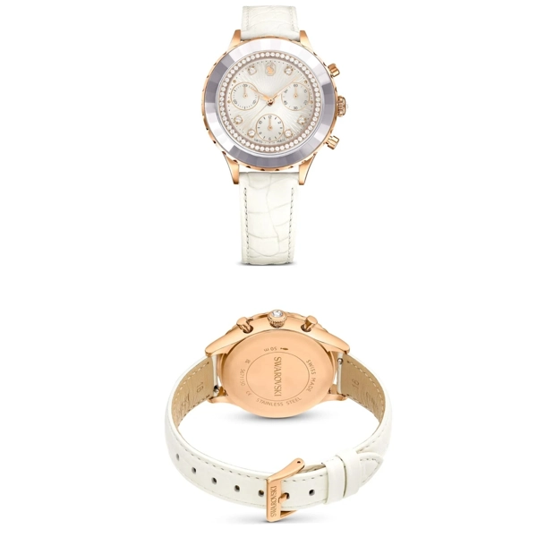 Swarovski 5671150 Rose Gold  Leather Watches For Women