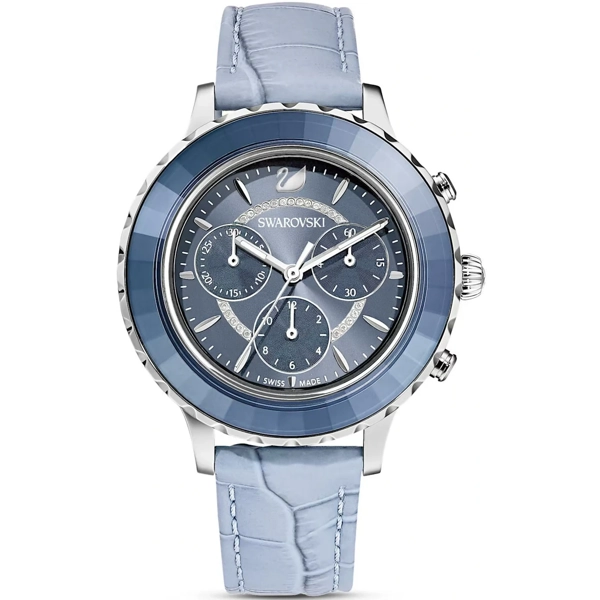 Swarovski 5580600  Blue Leather Watches For Women