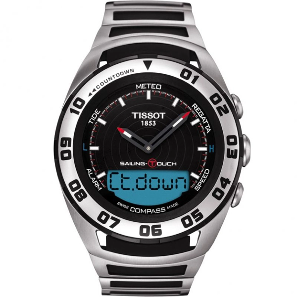 Tissot T0564202105100 Black Dial Stainless Steel Strap Sailing Touch Watch For Men