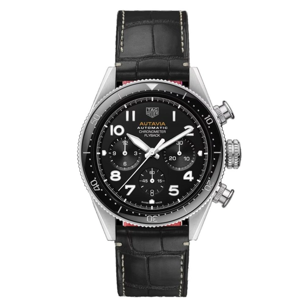 TAG Heuer Autavia Flyback Chronometer CBE511A.FC8279 Black Leather Watches For Men