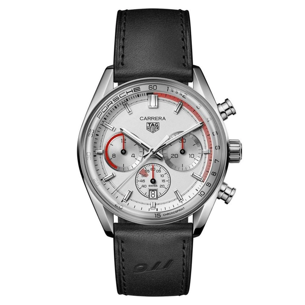 TAG Heuer Carrera Chronosprint Porsche CBS2011.FC6529 Black Leather Watches For Men