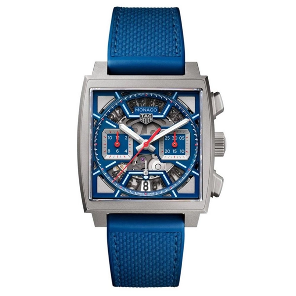 TAG Heuer Monaco CBL2182.FT6235 Blue Rubber & Leather Watches For Men