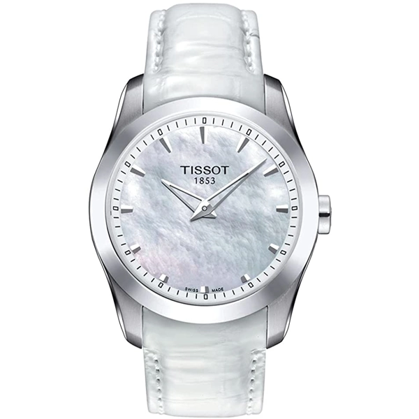 Tissot T0352461611100 White Mother of Pearl Dial Leather Strap Watch For Women