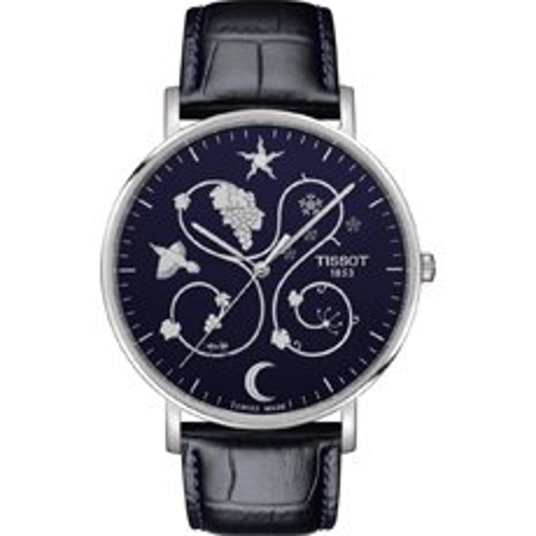 Tissot T1096101604100 Black Dial Leather Strap Automatic Watch For Men