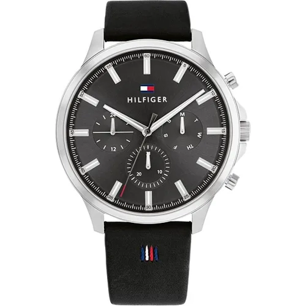 Tommy Hilfiger 1710495  Black Leather Watches for Men