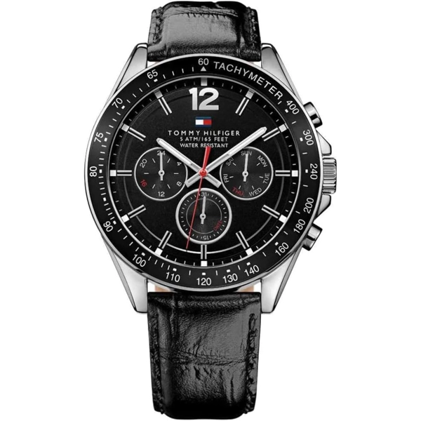 Tommy Hilfiger 1791117 Black  Leather Watches For Men