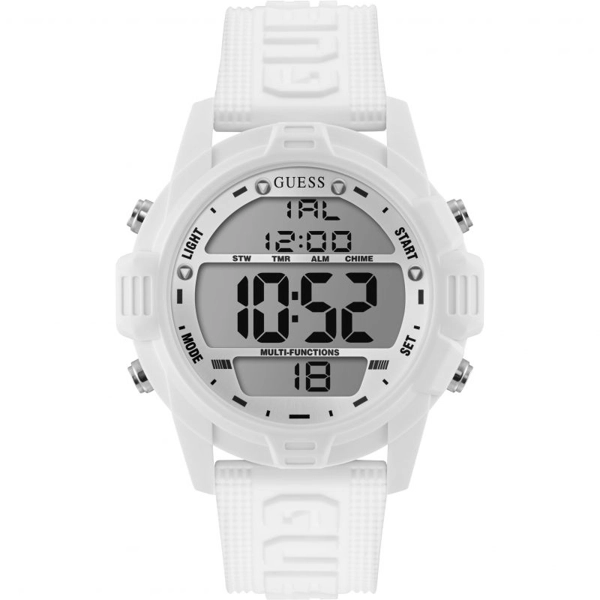 Guess U1299G2 Men's White Rubber Strap Watches