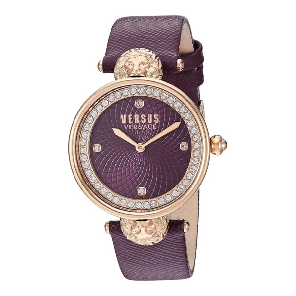 Versus VSP331518 Women's Burgundy Leather Strap Watches