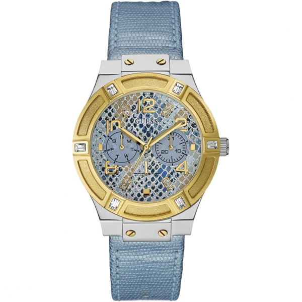 Guess W0289L2 Women's Blue Leather Strap Watches
