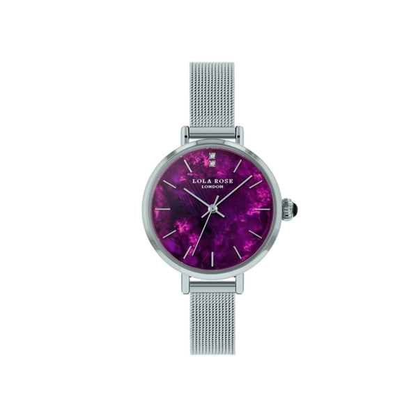 Lola Rose LR4153 Violet Dial Stainless Steel Strap Watch for Women