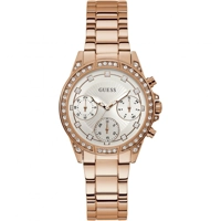 Guess W1293L3 Women's White Dial Rose Gold Sta..