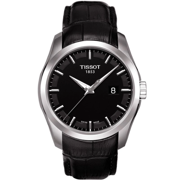 Tissot T0354461605100 Black Dial Leather Strap Watch For Men