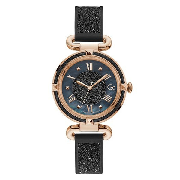 GC Y58003L2MF Women's Black Rubber Strap Watches