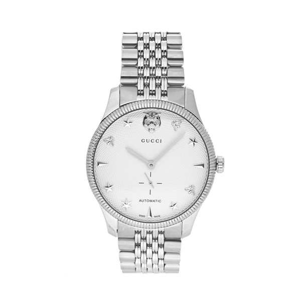 GUCCI YA126354 Silver Dial Stainless Steel Watch for Men