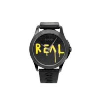 Gucci YA1264017 G-Timeless Black Dial Rubber S..