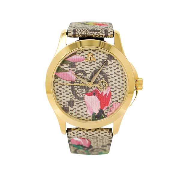 Gucci YA1264038 G-Timeless Pink Blooms Print Dial Ladies Watch